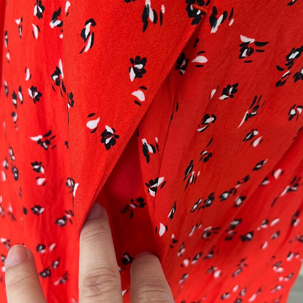 Gap size XXL Short Sleeve Midi Red Dress with Pockets - Picture 4 of 11